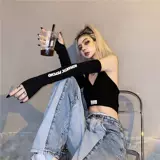 Летние перчатки с буквами, мужской шелковый дышащий защитный рукав, защита от солнца