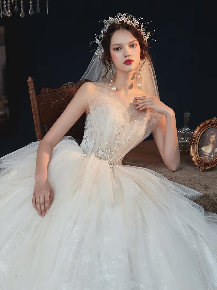 Wedding dress, bra top for bride, 2020, suitable for teen, internet celebrity