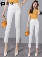 琳婵 Белые рабочие штаны, черная цветная летняя одежда, высокая талия, свободный прямой крой