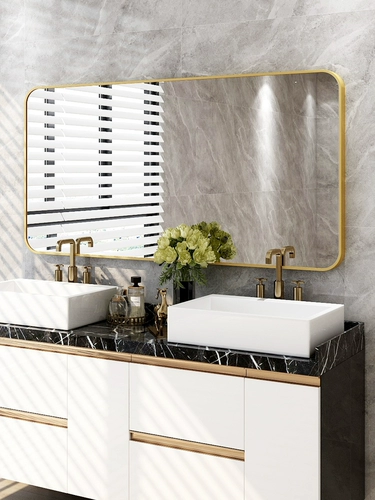 Алюминиевое сплавное зеркало зеркало зеркало зеркало Стена Домашняя сама -стильная стена висит туалетный туалетный макияж зеркало