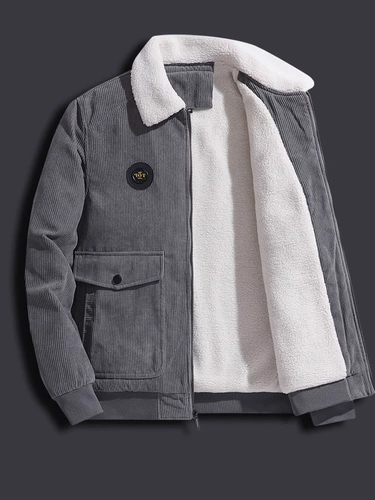 Вельветовая зимняя шерстяная модная белая цветная куртка для отдыха, увеличенная толщина