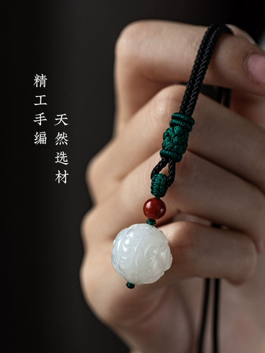 大善堂 Подвеска из нефрита, цепочка до ключиц, высококлассное ожерелье, аксессуар