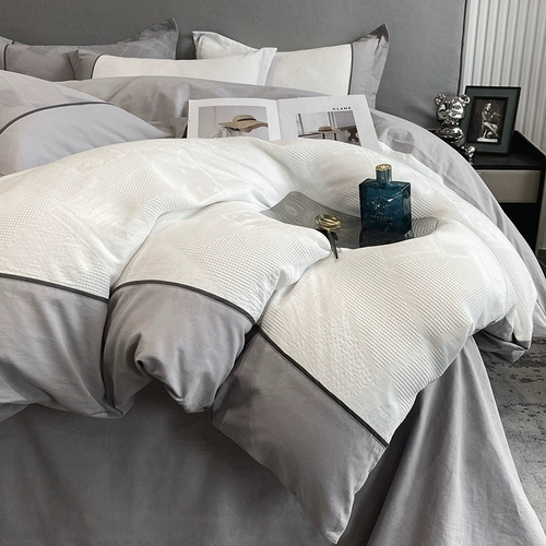 Современный хлопковый высококлассный комплект, пододеяльник, простыня, покрывало, легкий роскошный стиль, 4 предмета, 4 шт