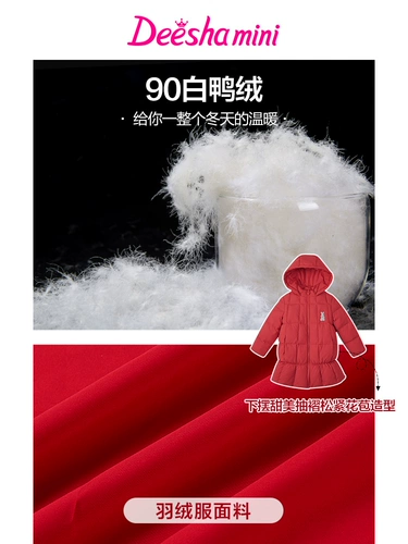 Легкий и тонкий зимний детский пуховик, детская красная куртка для принцессы, 2020, в западном стиле