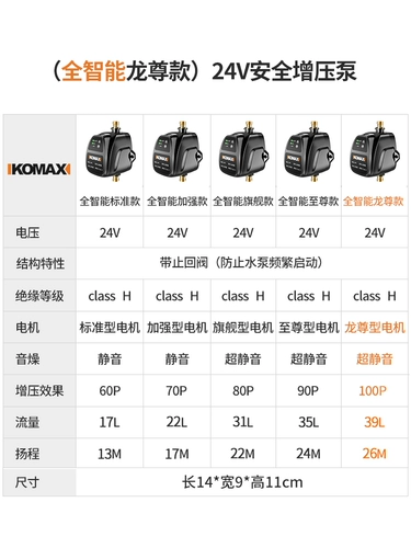 科麦斯 Небольшой статический давление насосной насос Booster Full -automatic Watere Averater 24 В насосной насосы Booster 24 В