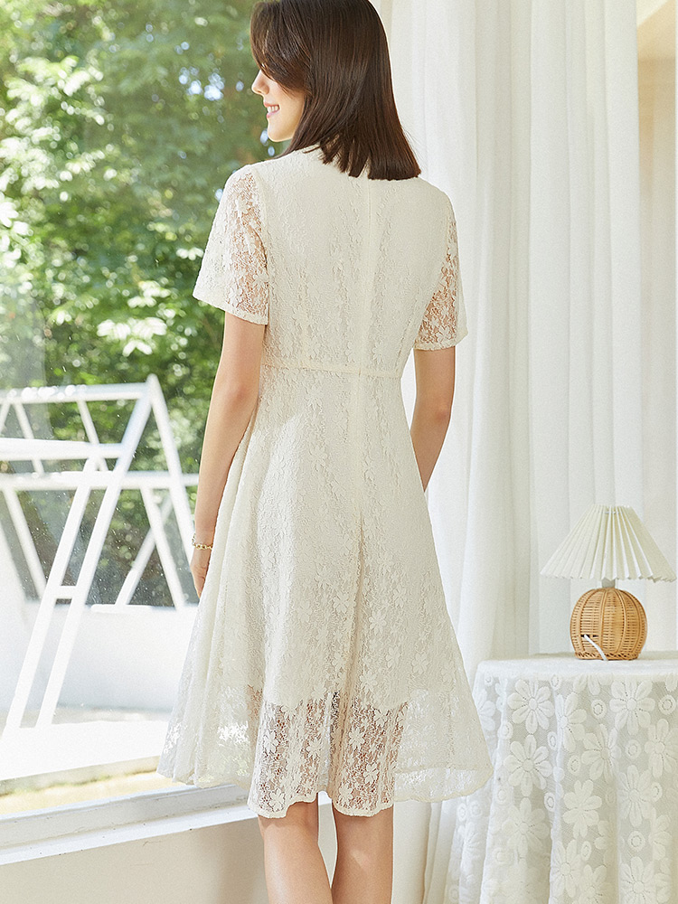 White lace dress, summer retro cheongsam, skirt, 2021 years, city style