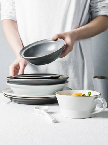 剑林 Современный комплект домашнего использования, скандинавская высококлассная посуда, простой и элегантный дизайн, легкий роскошный стиль