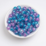 Бусы, браслет из бисера ручной работы, бусины, 50 шт, 8mm, цветочный принт, DIY