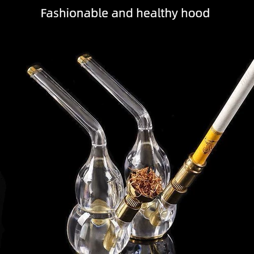 Латунный натуральный стеклянный кальян, прозрачный мундштук