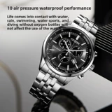 Спидометр, мужской стальной ремешок, швейцарские часы, трехчасовой хронограф