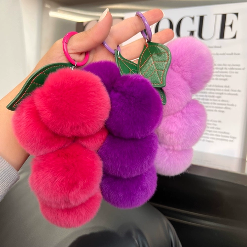 Сиреневый кролик, ключи от машины, милая плюшевая подвеска, плюшевый