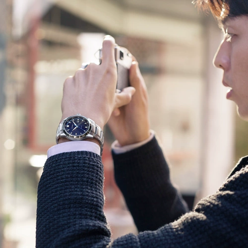 Флагманский магазин Citizen Eco-Drive со стальным ремнем и синей пластиной, деловые повседневные мужские часы Bm7140