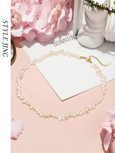 Натуральное ретро брендовое ожерелье из жемчуга, модные легкие аксессуары, цепочка до ключиц, легкий роскошный стиль, светлый стиль