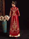 Традиционный свадебный наряд Сюхэ, зимнее свадебное платье для невесты, бордовое вечернее платье, коллекция 2023, 2022