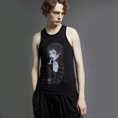 Оригинальный дизайнерский японский хлопковый танк, мужской жилет, рубашка без рукавов