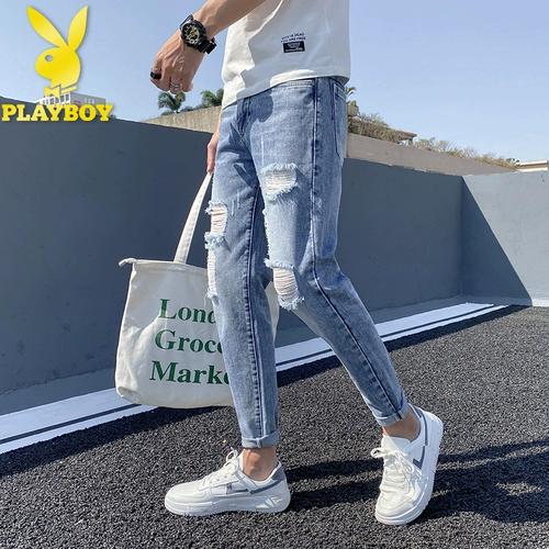 Playboy, модные джинсы для отдыха, летние штаны для мальчиков