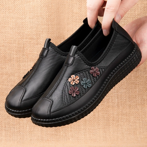 老北京布鞋 Нескользящие комфортные дышащие туфли, обувь, для среднего возраста, мягкая подошва