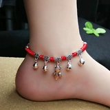 Агатовый корейский браслет из красной нити, модный колокольчик, браслет на ногу