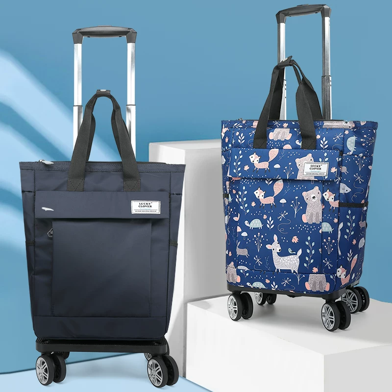 Removable folding universal cart, backpack, handheld shopping bag
