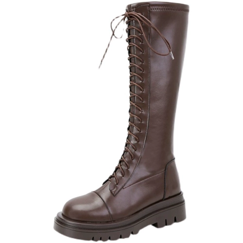 Демисезонные высокие сапоги на платформе, 2025 года, подходит для подростков