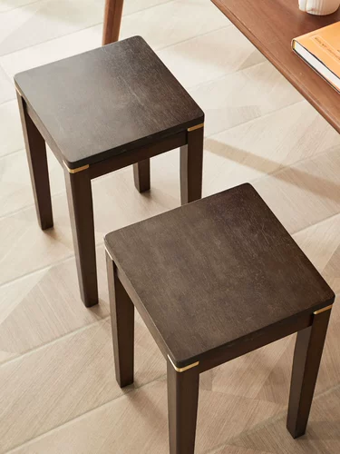 Полно -салонный древесный стул может надолго складывать табуретку для еды, удобный, новая китайская деревянная древесная древесная высокая табурета с низкой стул.