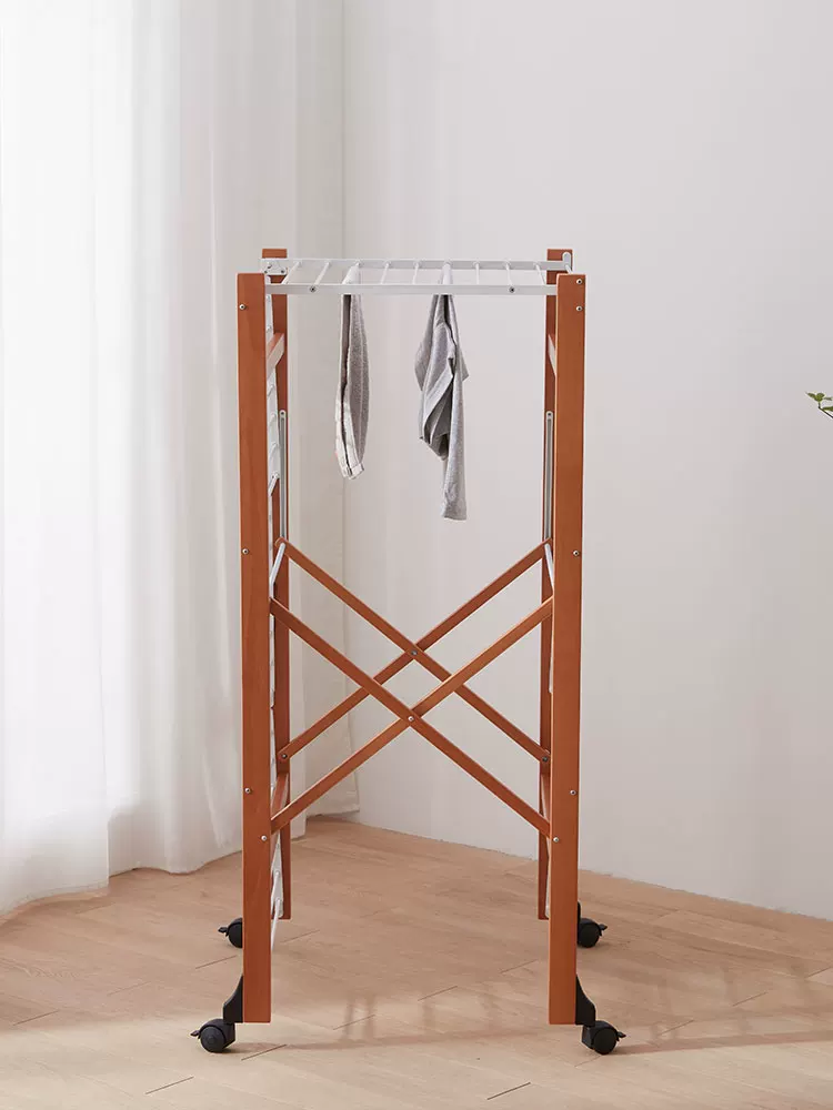 利快 Import double-layer drying rack from natural wood, children's hanger, Italy