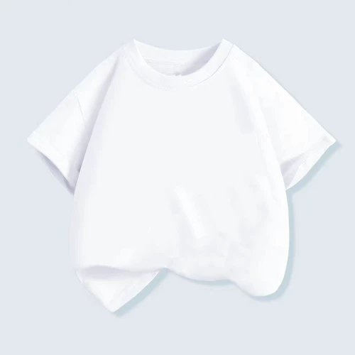 Детская белая однотонная хлопковая футболка подходит для мужчин и женщин для мальчиков, короткий рукав, подходит для подростков