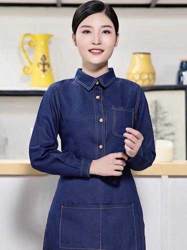 Отец -официант Женский Женский Лонг -Ковбойская ковбойская одежда Интернет -кафе западные рестораны