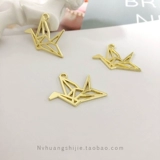 保色合金珍珠配饰配件 几何形状千纸鹤爱心水滴吊坠 耳环diy材料