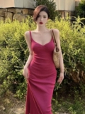 Свидание на рыбалке, отпуск на море, розово-красный сексуальный сарафан, платье для дня рождения, помолвки, элегантное доступное роскошное нишевое платье