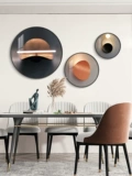 Современная минималистская ресторан декоративная живопись круглый теплый абстракция атмосфера атмосфера легкая роскошная комбинированная столовая фоновая настенная настенная картина