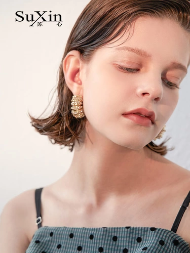 苏心 Небольшая дизайнерская серебряная игла, серьги, серебро 925 пробы