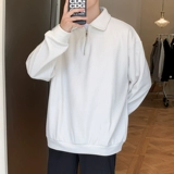 Брендовая однотонная толстовка, футболка polo для отдыха, осенняя, в корейском стиле