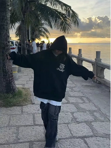 Бордовая осенняя куртка, толстовка с капюшоном, в американском стиле