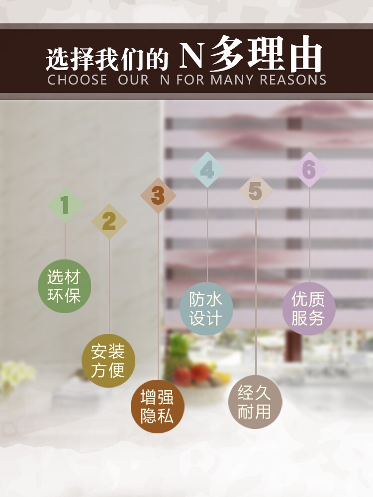 Шторы занавес кухня масло водонепроницаемый перфорация китайский ветер подвижный оттенок рулон тянуть туалет окно Доли