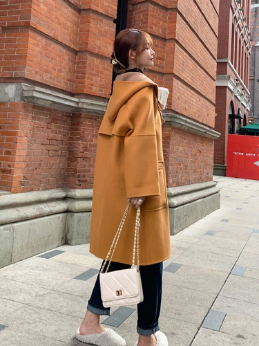 Двусторонная кашемировая демисезонная элитная толстовка с капюшоном, шерстяное пальто, 2020 года, подходит для подростков