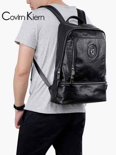 Вместительный и большой кожаный школьный рюкзак для школьников, ноутбук, из натуральной кожи