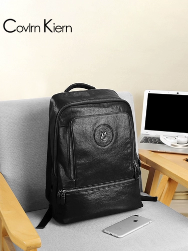 Вместительный и большой кожаный школьный рюкзак для школьников, ноутбук, из натуральной кожи