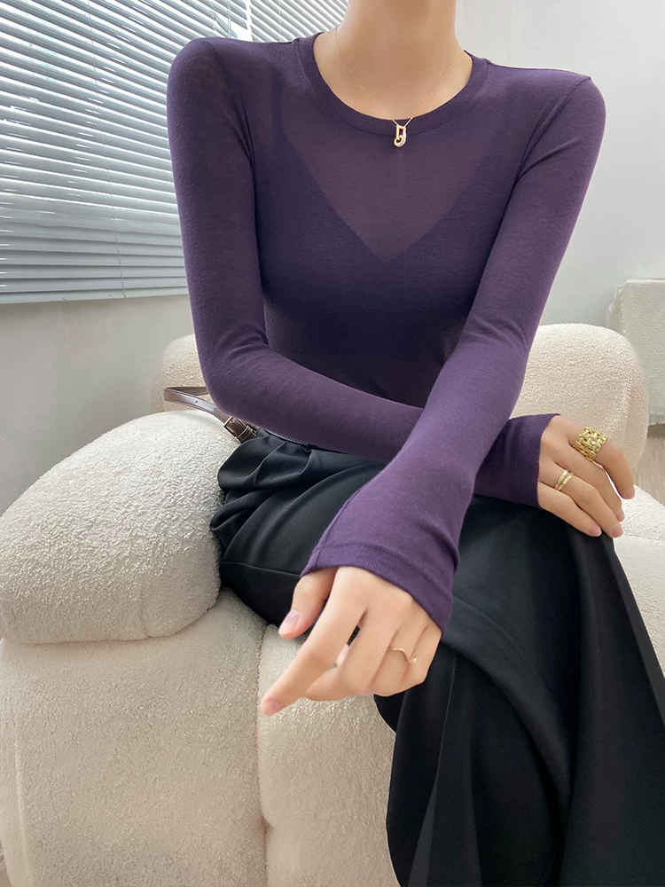  Woolen white long-sleeve, autumn demi-season shirt, style