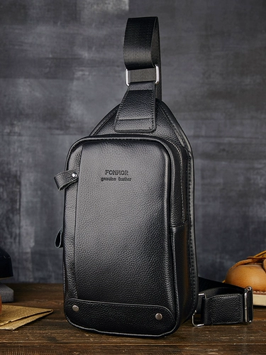 Нагрудная сумка для отдыха, кожаная сумка на одно плечо, рюкзак, из натуральной кожи