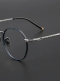 木川 Чистые титановые очки рамки женская маленькая лицо ретро Ультра -светло -светло -титановое полки мужчины могут соответствовать цифровому круглому зеркалу лица