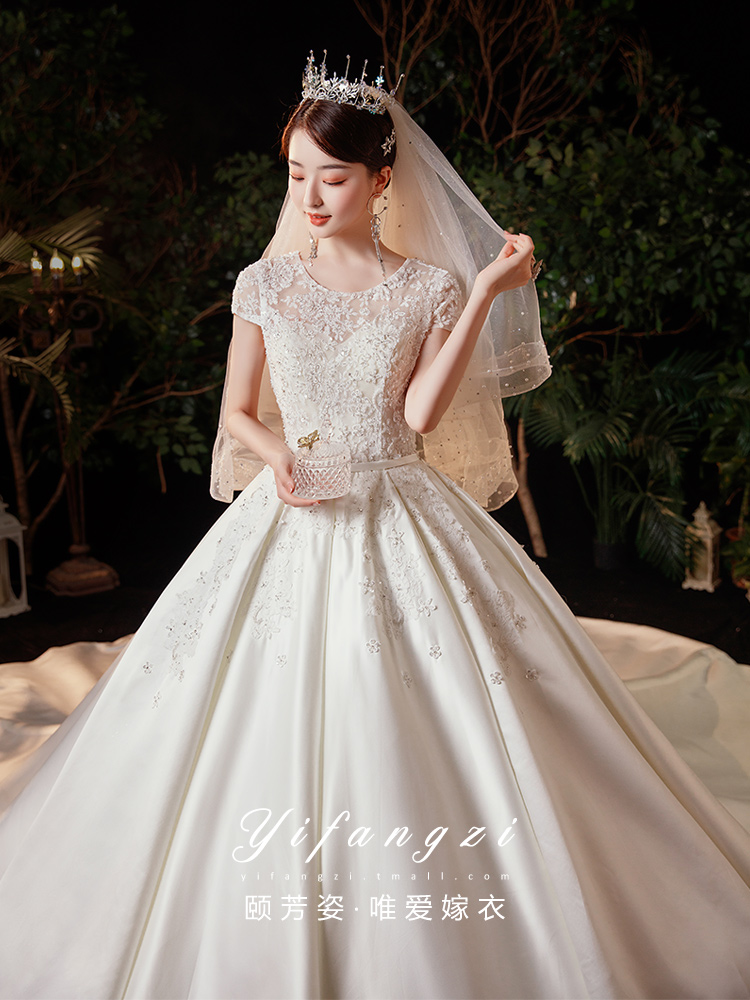 Wedding dress for princess for bride, french style, simple cut, suitable for teen Wedding dress for princess for bride, french style, simple cut, suitable for teen