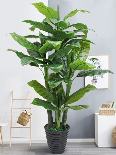 Поддельная цветочная комната Большое банановое дерево зеленые растения гостиная растения растения приземление цветочные моделирование банановое дерево пластиковые цветы