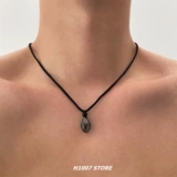 Богатый денежный цветок, оригинальное серебряное обсидиановое ожерелье ручной работы с резной крабовой клешней, мужская цепочка на ключицы, женское ожерелье, новый китайский стиль, древний стиль, цепочка для свитера