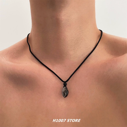 Богатый денежный цветок, оригинальное серебряное обсидиановое ожерелье ручной работы с резной крабовой клешней, мужская цепочка на ключицы, женское ожерелье, новый китайский стиль, древний стиль, цепочка для свитера