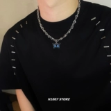 Бабочка, оригинальный холодный стиль, мужская толстовка, ожерелье, женская нишевая дизайнерская цепочка для свитера Y2K, хип-хоп, титановая стальная цепочка на ключицу