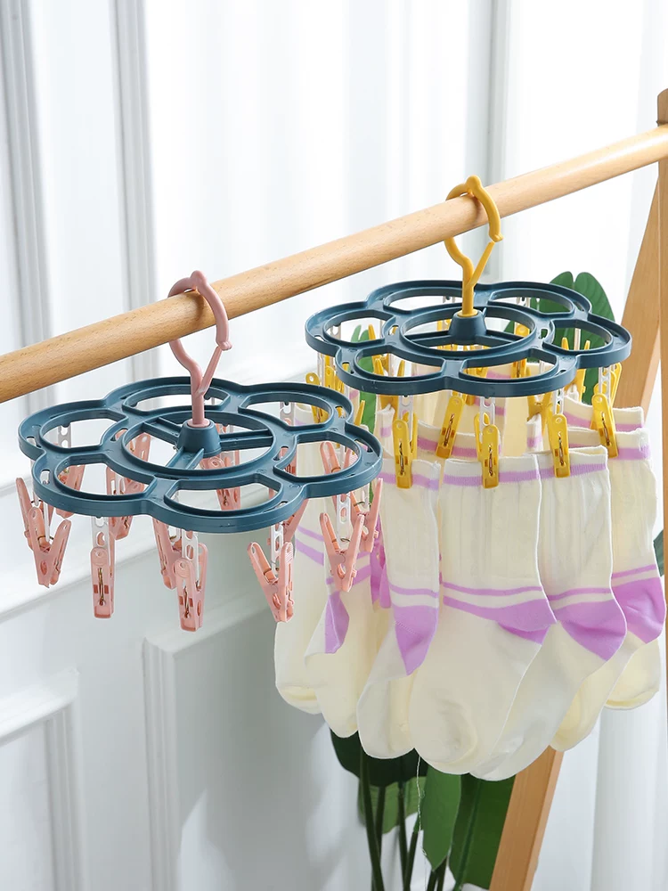 Universal drying rack, children's plastic socks, hanger, windproof underwear, 32