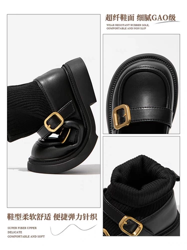 Детские ботинки, черные короткие сапоги, носки, удобная обувь в английском стиле, осенние, в британском стиле