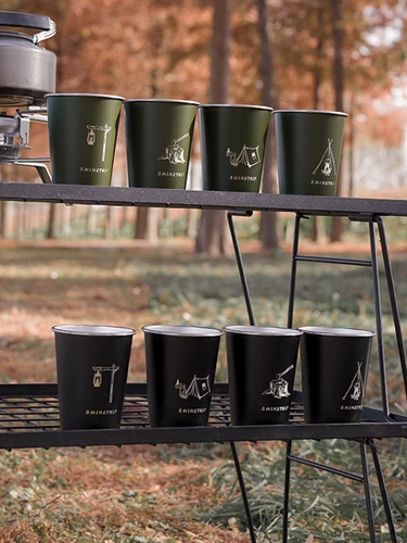 Дорожный портативный комплект для кемпинга из нержавеющей стали, кофейная чайная чашка для путешествий, нержавеющая сталь AISI 304