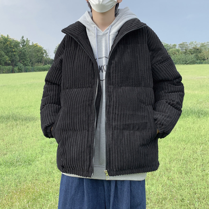 Дизайнерский вельветовый демисезонный модный пуховик